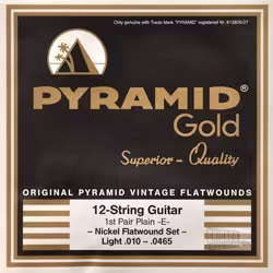 pyramid gold 12 light electric guitar string set