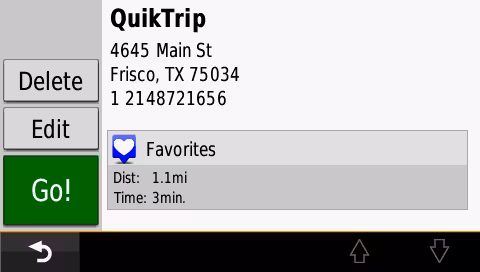 delete a favorite on a garmin nuvi