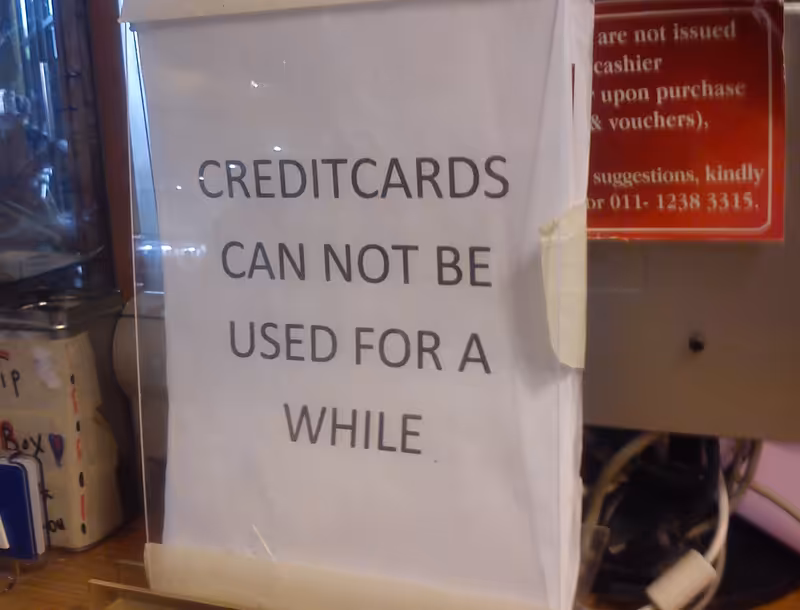 credit cards cannot be used for a while