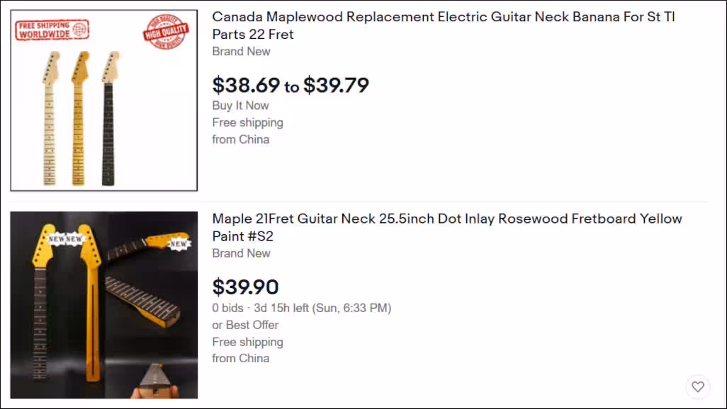 st guitar neck