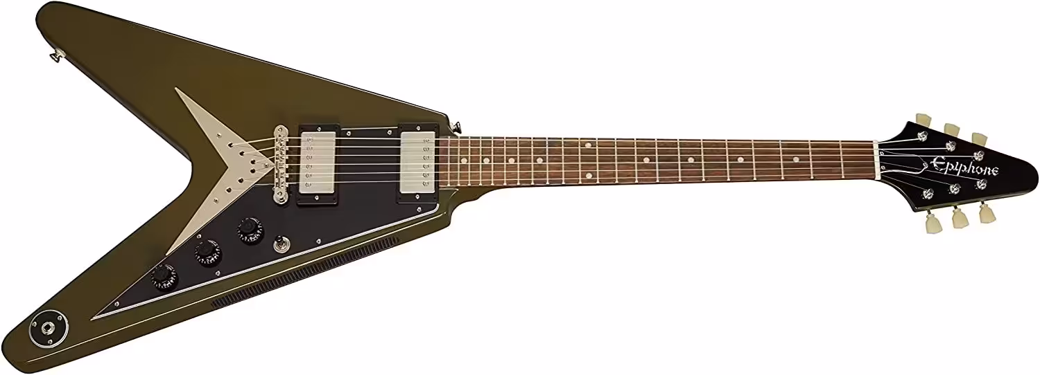 epiphone flying v olive drab electric guitar