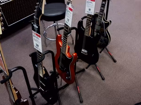 squier stratocaster metallic orange electric guitar