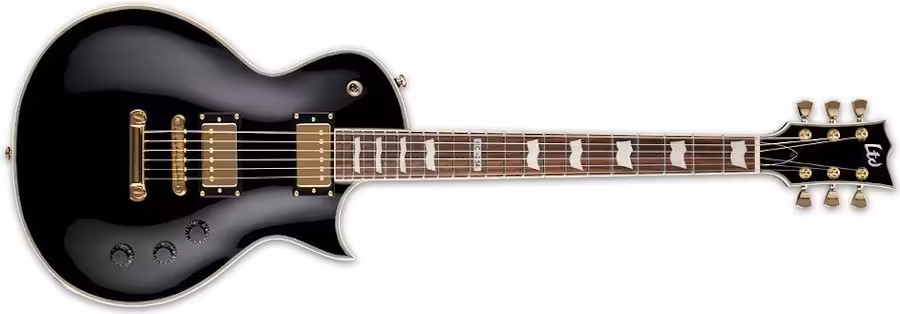 esp ltd ec256 black gold electric guitar