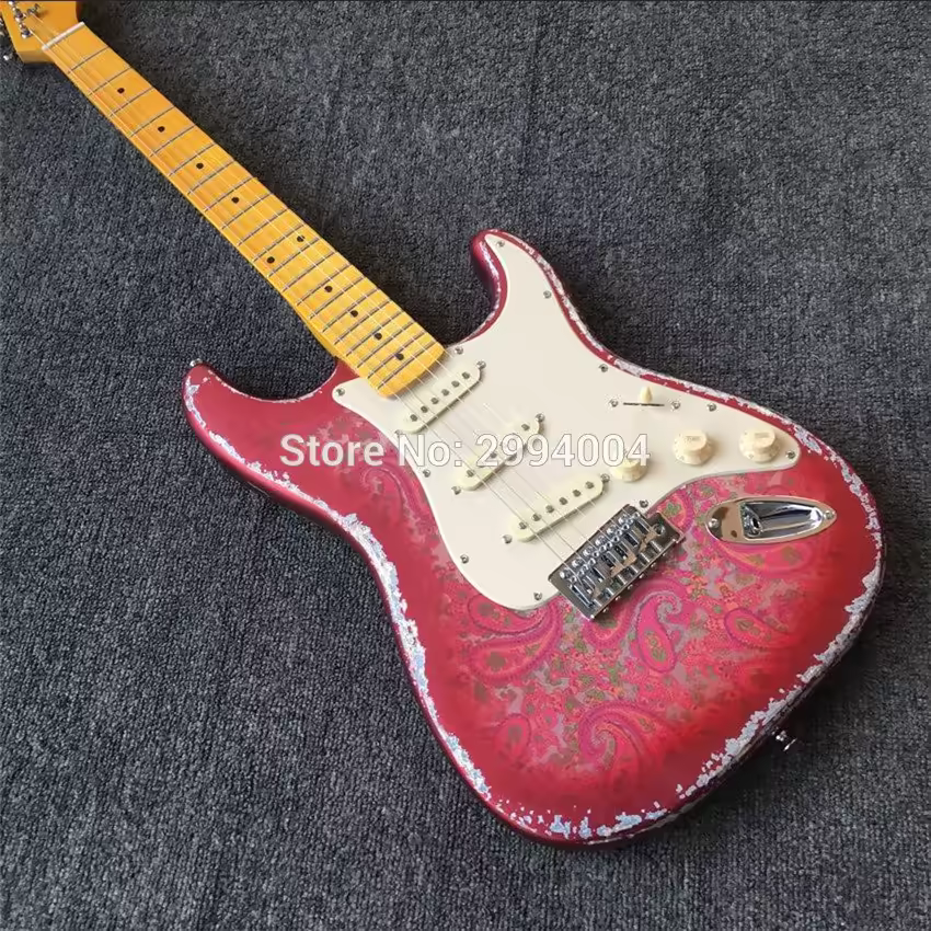 pink paisley relic strat guitar