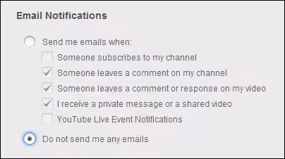 youtube email notifications