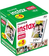 Fujifilm Instax Mini Instant Film, 10 Sheets x 5 packs
