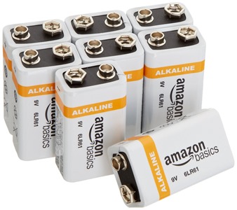 AmazonBasics 9 Volt Everyday Alkaline Batteries (8-Pack)