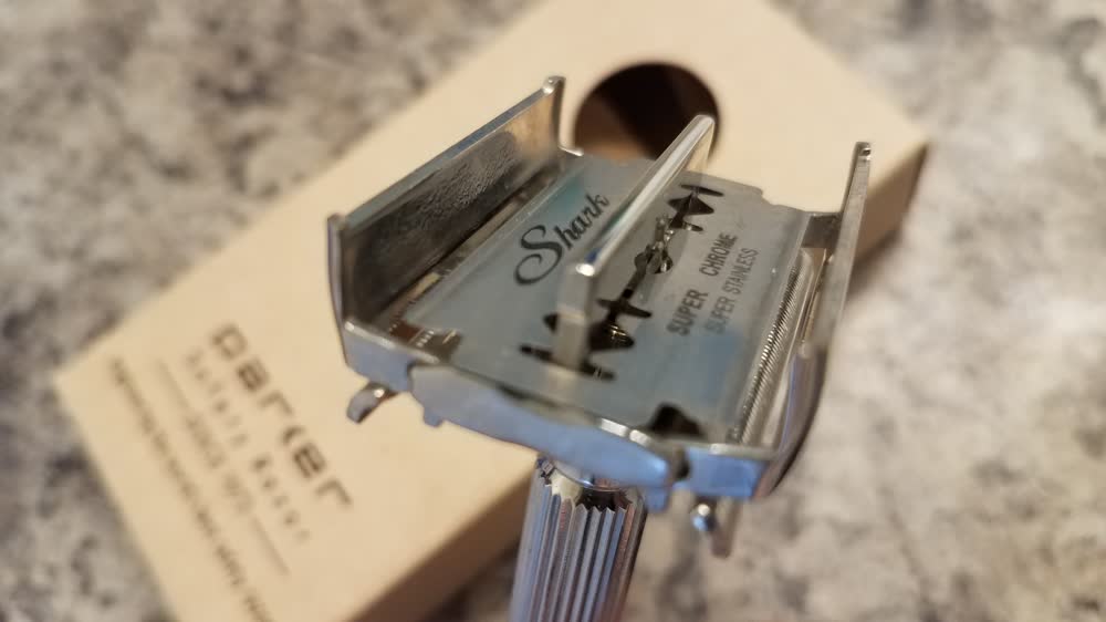 Parker 60R safety razor in open position