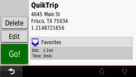 delete a favorite on a garmin nuvi