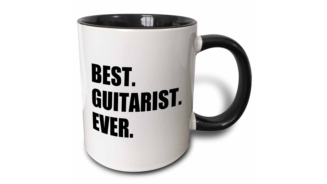 5 Famous rock guitars on 1 mug. Electric Guitar Mug 