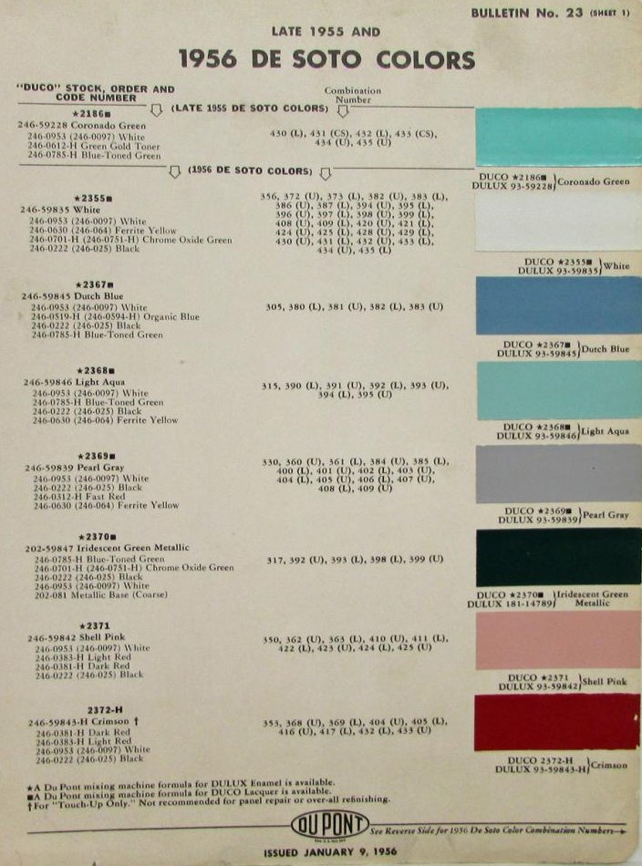 DeSoto color sheet 1955-1956