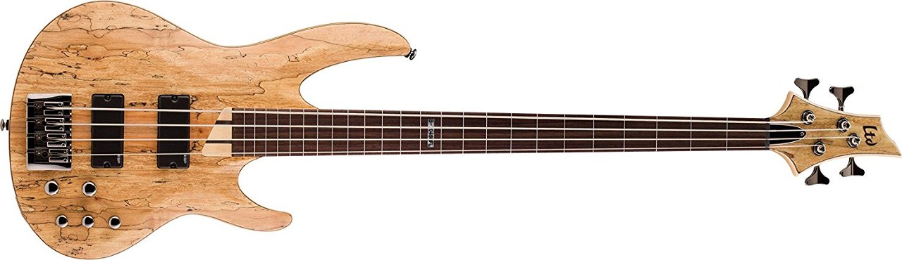 ESP B-204SM Fretless Bass Guitar, Natural Satin