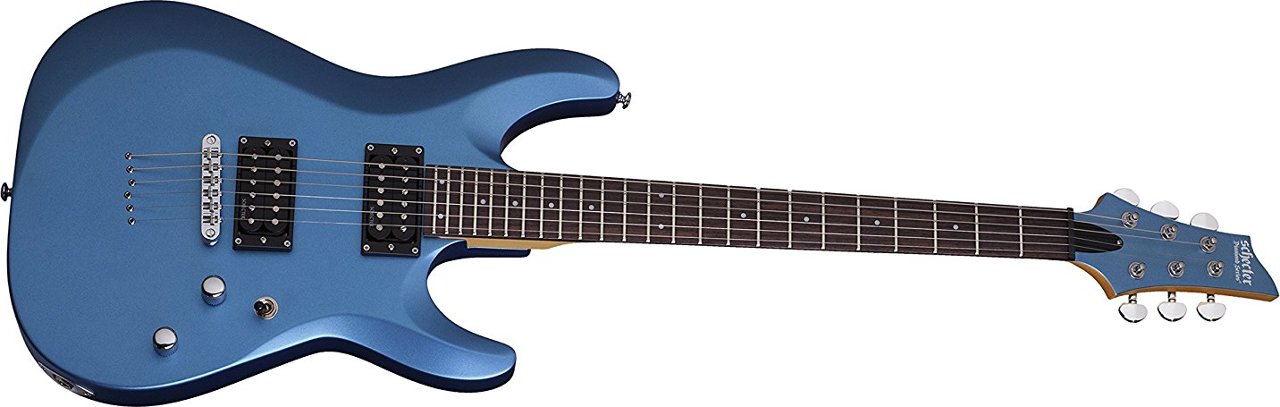 Schecter 431 C-6 Deluxe Solid-Body Electric Guitar, Satin Metallic Light Blue