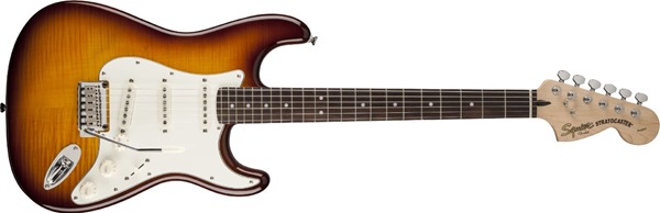 Squier by Fender Stratocaster, FMT, Amber