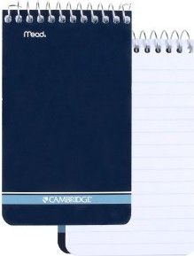 Cambridge Wirebound Memo Book Navy 3x5 College Ruled 70 sheets