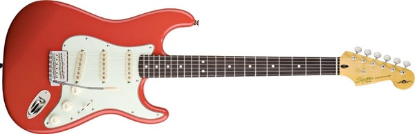 Squier by Fender Simon Neil Classic Vibe 60's Stratocaster Electric Guitar, Rosewood Fingerboard, Fiesta Red