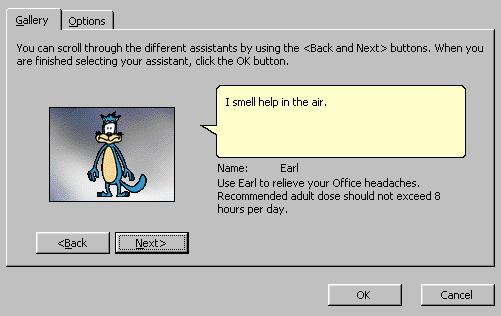 Microsoft Office 97 Assistant - Earl The Cat