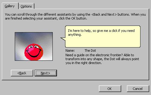Microsoft Office 97 Assistant - The Dot
