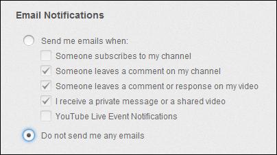 youtube email notifications