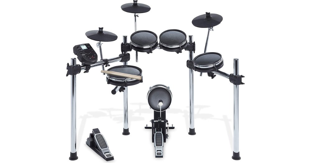 Alesis Surge Mesh Kit - Eight-Piece Electronic Drum Kit with Mesh Heads, Chrome Rack and Surge Drum Module including 40 Kits, 385 sounds, 60 Play Along Tracks and USB/MIDI Connectivity